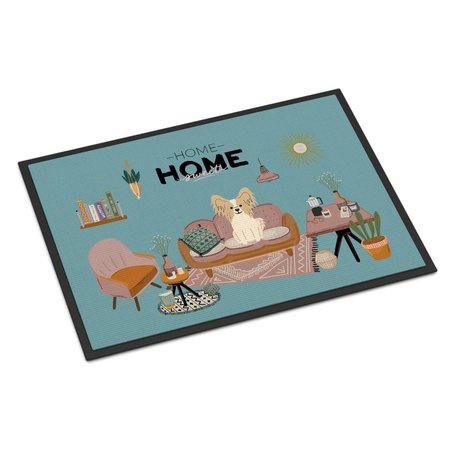 CAROLINES TREASURES 24 x 36 in. Sable White Papillon Sweet Home Indoor or Outdoor Mat CK7922JMAT